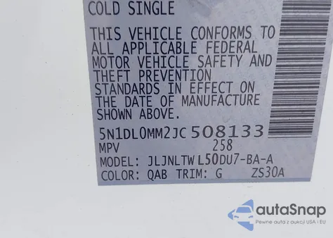 2018 Infiniti Qx60 from USA, damaged, VIN 5N1DL0MM2JC508133